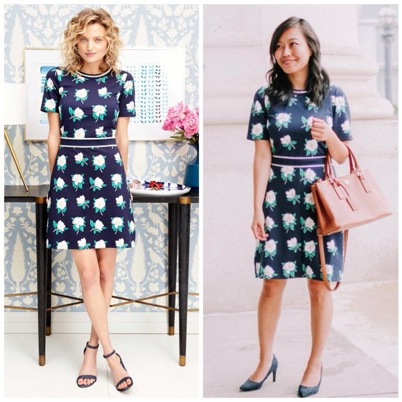 Draper James Magnolia Floral Bodycon Knee Length Bodycon Mini Dress Small - Picture 2 of 12